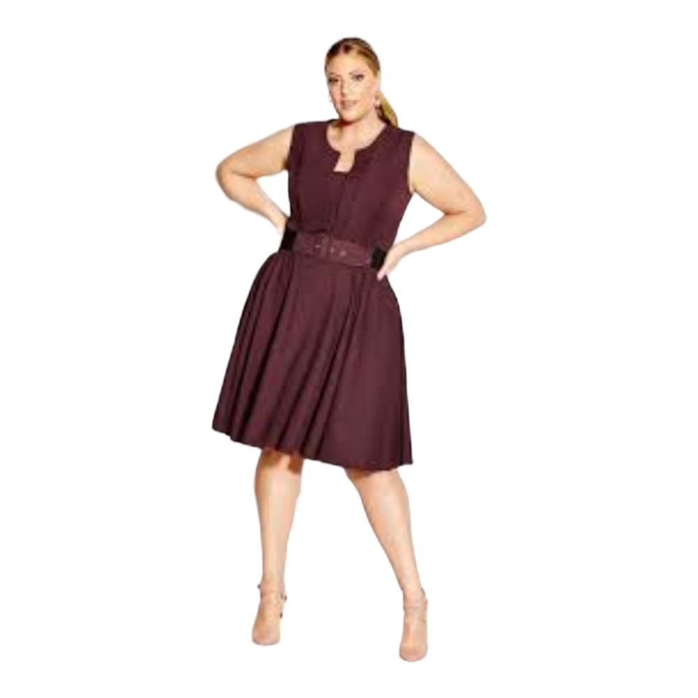 City Chic Plum Sleeveless Dress